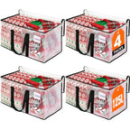 RoomHacks Clear Heavy Duty Extra Large Moving Bags, Reinforced Handle and Double Zipper Storage Bags, Packing Bags Alternative (4 Packs) - size: 125L- 4Packs