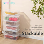 6 Quart Stackable Plastic Storage Shoebox, BPA-Free Nestable Container with Latching Lid to Organize Shoes, See-Through Box for Home and Office, Multi-Purpose Clear Bins (Transparent, 8 Pack)