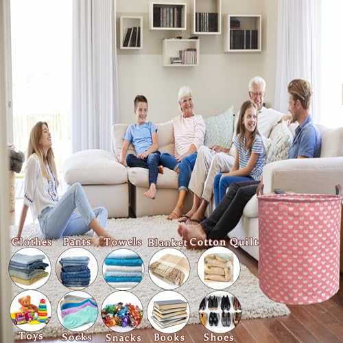 Waterproof Laundry Hamper Collapsible Laundry Basket Leather Handle Laundry Bag Large Clothes Storage Toy Organization for Bathroom Bedroom Laundryroom College Dorms (97-Satisfied laundry hampers) - color: 97-Satisfied laundry hampers