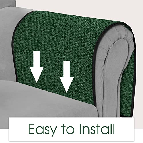 Joywell Chair Remote Holder for Couch Recliner Armrest Organizer Non Slip Sofa Armchair Caddie with 6 Pocket Storage for Magazine, Tablet, Phone, iPad, Dark Green - color: Dark Green, size: 19'' x 35''