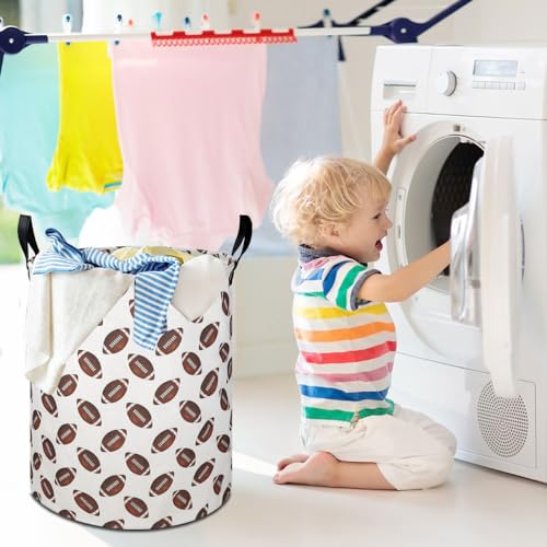 19.7" Football Laundry Basket,Kids Dirty Clothes Laundry Hamper,Waterproof Toys Storage Bin for Boys,Room Decor, Gift Baskets, Baby Nursery Hamper(Rugby) - color: Rugby
