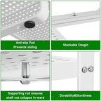 Expandable Kitchen Cabinet Shelf Organizer Rack Heavy Duty Metal Spice Rack Stackable Kitchen Counter Storage Shelf for Cabinet Pantry Bathroom (White- 16.5"-27" L x 8" W x 9.6" H - 2Pack) - color: White- 16.5"-27" L X 8" W X 9.6" H - 2pack
