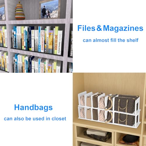 Adjustable Vertical File Sorter Sturdy Plastic Expandable Upright File Holder, Desktop Binder Organizer, School Office File Organizer Bookshelf Divider, Assemble Easily Endlessly, Black - color: Black, size: 6-Parts