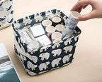 Lawei 9 Pack Mini Canvas Storage Bins - Collapsible Canvas Shelf Basket Nursery Organizer Box with Handles for Nursery Kids Bathroom Home Office
