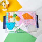 CATOOMUU Clear Portable Slim Project Case 9 X 13 Plastic Storage File Box For Letter A4 Paper Photo Documents Scrapbook, 3 Count - color: Small-Blue