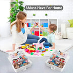 11(in) Versatile Three-Layer Folding Organizer Box,Ideal for Art & Crafts,Toys,Sewing Supplies,Jewelry and Tools,Storage with Dual Trays,Elegant White - color: White