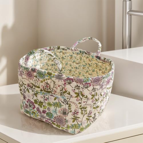Floral Fabric Storage Basket Car Interior Storage Basket Underwear Sundries Laundry Baskets Supplies Home Organizer Bag (style 6) - color: style 6