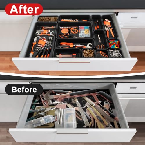 Takytao【48Pcs】【5 Size】Tool Box Organizer, Drawer Tool Organizer Tray Divider Set, Garage Tool and Accessories Storage, Toolbox Organization Storage for Rolling Tool Chest - size: 48PCS