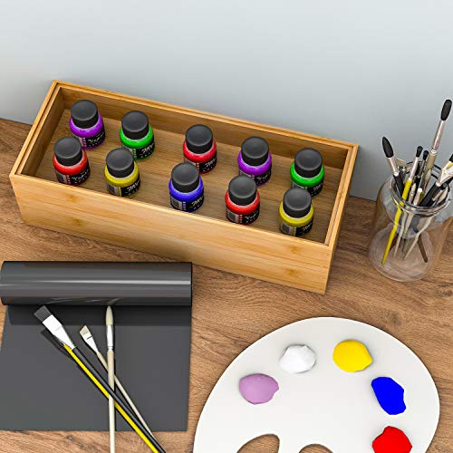 Drawer Organizer Storage Box Kitchen - Wood Stackable Tray Utensil Organizer for Office Drawers,Cabinets,Shelves,Pantry,or Bathroom Counter,Drawer Dividers for Silverware Set of 2（15x6x2.5inch） - size: 15x6x2.5inch