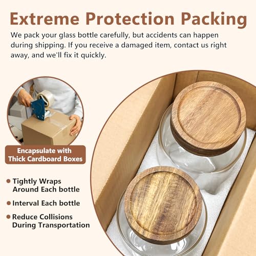 KEYWING 1 Gallon Large Glass Jars With Airtight Lid, 2Pcs Glass Food Storage Containers With Lids, Flour Rice Contianers for Pantry Kitchen Organization Egg Cookie Sugar Cereal (128 oz /3800ml) - size: 1 Gallon/ 128 Fl.oz