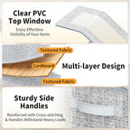 3 Pack Stackable Hat Organizer for Baseball Caps, Hat Storage with Clear Window Lid, Holds up to 45 Ball Cap Storage Organizer, Foldable Hat Box Holder with Cardboard, for Closet Bedroom Shelf(Grey)