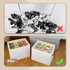 Patinao 2 Pack Shoe Storage Box Organizer for Closet - 24 Cell Space Saver Shoes Containers Bin with Clear Lids Stackable, Can Fit Ottoman, Foldable Shoe Rack Cabinet Cubby for Wardrobe - size: 2 Pack