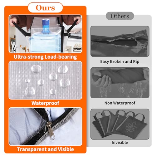 TasticTotes 6 Pack Long Clear Storage Bags for Comforter, Clothes & Bedding, Plastic Blanket Storage with Zipper and Handle, Moving Bags, Closet Organizer and Under-Bed Storage (90L, 39.4"*7.1"*19.7") - size: 90L(39"*7"*20")
