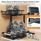 Under Sink Organizer,2 Pack Under Kitchen Sink Organizer,2 Tier Sliding-Out,5 Level Height Adjustable,Thickened Carbon Steel,Anti-Rust Treatment,for Kitchen Bathroom Black