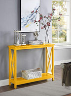 Convenience Concepts Oxford Console Table 39.5" - Sofa Table with Storage Shelf, Transitional Entryway Hall Table for Living Room and Bedroom, Display Foyer Table, Yellow - color: Yellow
