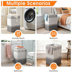 2 Pack Large Laundry Baskets, Laundry Hampers, Freestanding Waterproof Collapsible Clothes Bags with Reinforced Handles - Foldable Dirty Clothes Basket for Dorm, Bathroom, Room (Grey/75L) - size: 2 x 75L