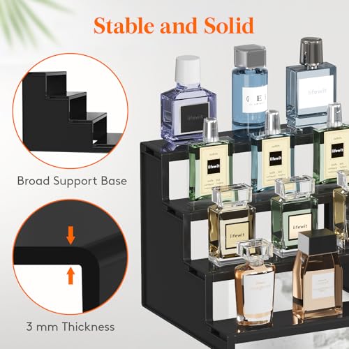 Lifewit Perfume Organizer, Bedroom Decor, Cologne Cupcake Stand, Tool-Free Assembly, Makeup Display Shelf for Vanity Bathroom Counter Storage, Black, 23 cm/9", 1 Pcs - color: Black, size: 9 Inch,1 Pcs