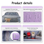 BOYATU Travel Makeup Bag for Women: Cosmetic Organizer Bag with Compartments - Leather Make up Bags Set of 3 (G-1-Purple) - color: G-1-Purple