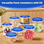 Atecare Heavy Duty Airtight Plastic Containers with Twist Top Lids, Stackable Freezer Containers for Lunch, Salad, Soup, Leftover, Ice Cream, BPA Free [6 Pack-32 oz]