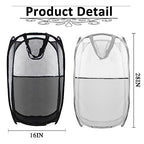 Collapsible Pop Up Laundry Hamper, Extra Large Mesh Foldable Laundry Basket, 28" x 16" x 16", 2 Pack (Black + Grey) - color: 2P Black+Grey