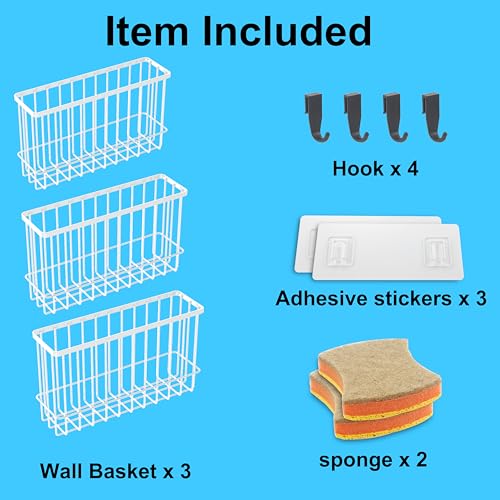 Cabinet Door Organizer 3Pcs, Foil and Plastic Wrap Organizer with 2 Sponges, Cabinet Door Storage with 3 Caddy Adhesive, for Aluminum Foil, Plastic Wrap, Wool Dryer Balls, White,(Small, Medium, Large) - color: White,(Small+Medium+Large)