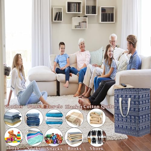 Waterproof Laundry Hamper Collapsible Laundry Basket Extended Cotton Handle Laundry Bag Large Clothes Storage Toy Organization for Bathroom Bedroom Laundryroom College Dorms - color: Caisanjiao-005