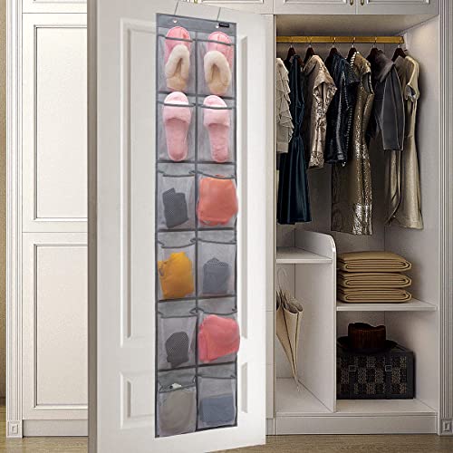 Behind Door Hanging Kids Shoes Organizer Closet Shoe Organizer Shoe Rack with 12 Mesh Pockets (12 Pockets) - color: 12 Pockets