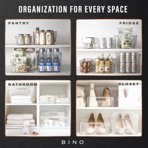 BINO | Plastic Storage Bins, X-Small - 5 Pack | THE LUCID COLLECTION | Multi-Use Built-In Handles BPA-Free Clear Storage Containers | Fridge Organizer | Pantry & Home Organization - size: 5PK - X-SMALL