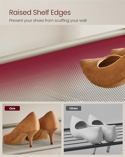 VASAGLE Shoe Rack for Entryway, 5-Tier Shoe Rack Organizer with Storage Shelves and Spacious Top, Freestanding, Adjustable, Industrial, Cappuccino Beige and Oatmeal Beige ULBS038L01 - color: Cappuccino Beige + Oatmeal Beige, size: 5 Tiers (29.5"W)