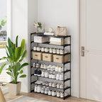Calmootey 8-Tier Shoe Rack, Tall Large Capacity 40 Pairs Shoes Storage Organizer, Stackable Wide Shoe Shelf for Entryway, Hallway, Black - size: 8-Tier