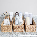 Household Essentials Water Hyacinth Rectangular Storage Basket, Natural - color: Natural