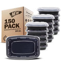 Freshware Meal Prep Containers [150 Pack] 1 Compartment with Lids, Food Storage Containers, Bento Box, BPA Free, Stackable, Microwave/Dishwasher/Freezer Safe (24 oz) - size: 24OZ-150PK