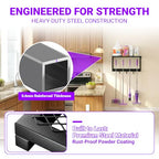 Heavy Duty Broom Holder Wall Mount with Cleaning Supplies Organizer, Space-Saving Laundry Room Organization and Storage Shelves, All-Metal Mop Hanger Broom Rack with Hooks, Garage Organizer Shelf - size: Small