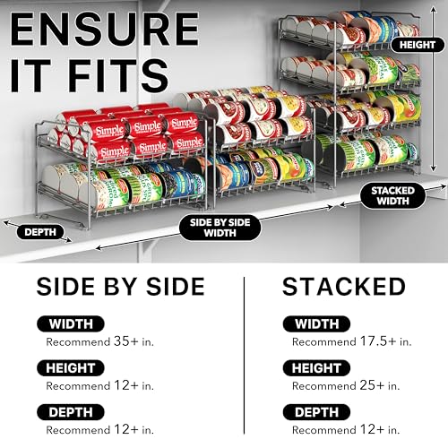 Simple Houseware 2 Tier Stackable Can Rack, Silver, 2 Pack - color: Silver