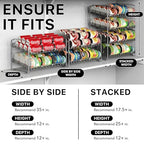 Simple Houseware 2 Tier Stackable Can Rack, Silver, 2 Pack - color: Silver
