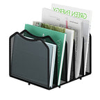 Simple Trending Mesh Desktop File Sorter Organizer, 5-Section Bookshelf for Desk Home Office, Black - style: 5 Section-Black