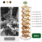 Shoe Rack - Foldable Vertical Shoe Rack for Entryway,Durable and Easy to Assemble,Applicable to Home Entrance, Closet and Bedroom (Nature-6 Layers) - color: Nature-6 Layers