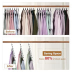 Space Saving Hangers for Clothes 6 Pack, Sturdy Metal Hangers Wardrobe Organizer, Magic Cascading Hanger, Closet Space Saver Closet Organizers and Storage