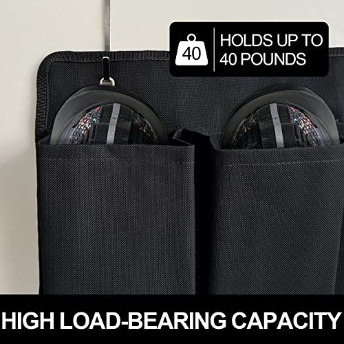 RVZONE RV Shoe Pockets 10 Pockets Heavy Hanging Bedside Storage Organizer with Sturdy Hooks Storage Pockets Hangs on bed for Shoes Toys and Tool Accessories - color: Black
