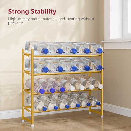Tajsoon Expandable Shoe Rack for Closet 4 Tier, 29“-41“Adjustable & Stackable Shoe Shelf Storage, Metal Shoe Rack Organizer for Front Door Entrance, Closet, Garage, Entryway, Gold - color: Gold, size: 4 Tier