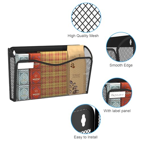 BOHDK Wall File Organizer, Mesh Hanging File Organizer, Home Office Organization and Storage, 1 Pockets Document Magazine Rack - size: 1 Pack