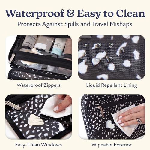 VANDEL Waterproof Hanging Toiletry Bag [TSA-Approved] Hanging Makeup Organizer Bag, Cosmetic Travel Bags for Women, Makeup Case Toiletries Organizer Hygiene Bathroom Shower Caddy - White Leopard - color: White Leopard