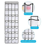 Pocket Shoe Organizer,28 Pocket Door Shoe Organizer Hanging Shoe Organizer Shoe Rack for Closet Pantry Shoe Holder for Men Sneakers, Women High Heeled Shoes, flip flops(White,size:68.5x20.88inch)