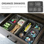 Newthinking Desk Drawer Organiser Trays, 8 Pack Square Organizer Box Stackable Dividers, Save Desk Space Dividers Box for Home Office Cosmetics Storage Boxes (Dark Gray)