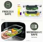KOMUEE 30 Pieces Glass Food Storage Containers Set, Glass Meal Prep Containers Set with Snap Locking Lids, Airtight lunch Containers for Microwave, Oven, Freezer & Dishwasher,Gray - color: Gray