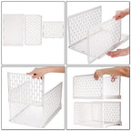 AVLA 4 Pack 38" Stackable Plastic Storage Basket, Plastic Foldable Closet Organizer Storage Bins, Wardrobe Storage Box Clothes Drawer Shelf Container for Cupboard Bedroom Dorm Bathroom Kitchen Office