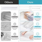 Vtopmart 8 Pack 4" Regular Upgrade Drawer Dividers for Clothes, 12.8"-22.3" Expandable Dresser Drawer Organizer, Clear Plastic Separators for Dresser, Baby Clothing, Underwear, Cosmetic, Toiletries - size: Regular-4"