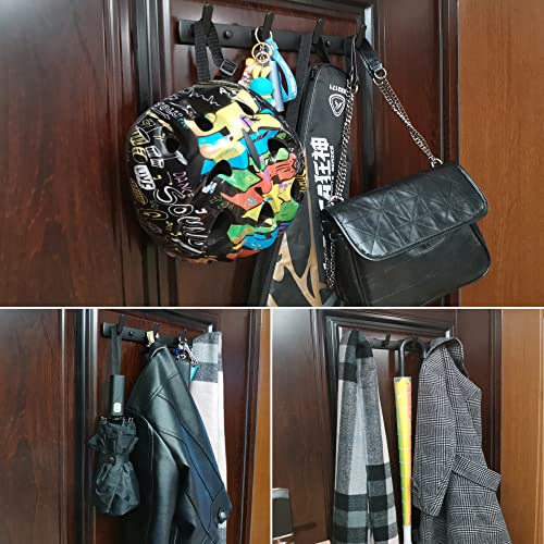 ULIBERMAGNET Magnetic Hooks,Heavy Duty Coat Magnetic Rack,Strong Rubber Magnetic Hanger for Refrigerator,Metal Cabinet,Hanging Coat, Towel, Bag, Backpack(Matte Black/4 Hooks) - color: Black, size: 4 Hooks Magnetic Rack