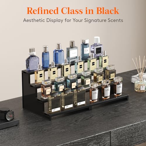Lifewit Perfume Organizer, Bedroom Decor, Cologne Cupcake Stand, Tool-Free Assembly, Makeup Display Shelf for Vanity Bathroom Counter Storage, Black, 23 cm/9", 2 Pcs - color: Black, size: 9 Inch,2 Pcs