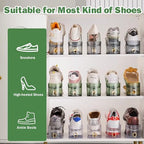 Adjustable Slot Organizer for Pairs of Shoes, Space Saver, Double Deck Riser Rack, Closet Organizer (Clear, 20 Pack) - size: 20 Pack